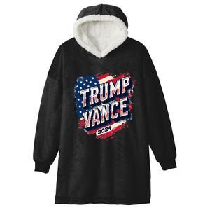 Trump Vance 2024 Retro Stripe Trump Jd Vance Hooded Wearable Blanket