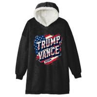 Trump Vance 2024 Retro Stripe Trump Jd Vance Hooded Wearable Blanket