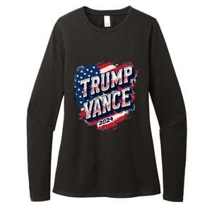 Trump Vance 2024 Retro Stripe Trump Jd Vance Womens CVC Long Sleeve Shirt