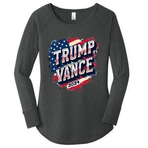 Trump Vance 2024 Retro Stripe Trump Jd Vance Women's Perfect Tri Tunic Long Sleeve Shirt