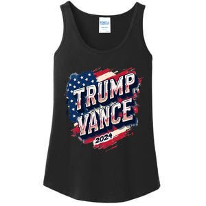 Trump Vance 2024 Retro Stripe Trump Jd Vance Ladies Essential Tank