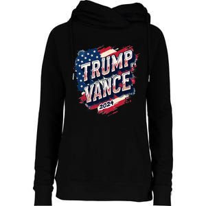 Trump Vance 2024 Retro Stripe Trump Jd Vance Womens Funnel Neck Pullover Hood