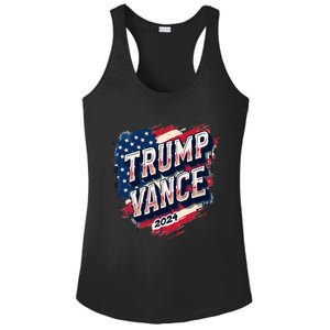 Trump Vance 2024 Retro Stripe Trump Jd Vance Ladies PosiCharge Competitor Racerback Tank