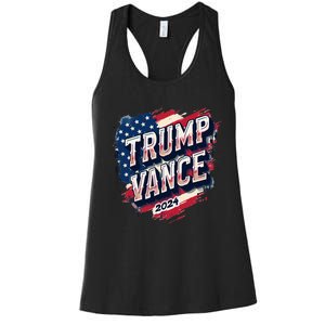 Trump Vance 2024 Retro Stripe Trump Jd Vance Women's Racerback Tank