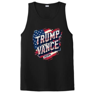 Trump Vance 2024 Retro Stripe Trump Jd Vance PosiCharge Competitor Tank