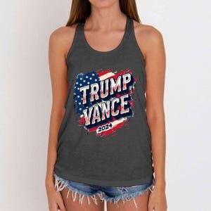 Trump Vance 2024 Retro Stripe Trump Jd Vance Women's Knotted Racerback Tank