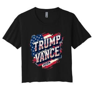 Trump Vance 2024 Retro Stripe Trump Jd Vance Women's Crop Top Tee