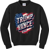 Trump Vance 2024 Retro Stripe Trump Jd Vance Kids Sweatshirt