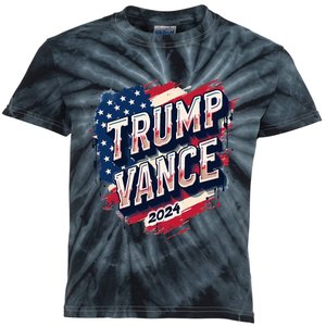 Trump Vance 2024 Retro Stripe Trump Jd Vance Kids Tie-Dye T-Shirt