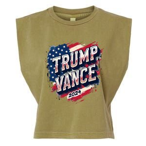 Trump Vance 2024 Retro Stripe Trump Jd Vance Garment-Dyed Women's Muscle Tee