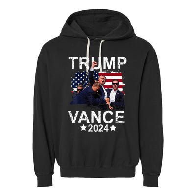 Trump Vance 2024 President Trump Supporter Re Election Garment-Dyed Fleece Hoodie