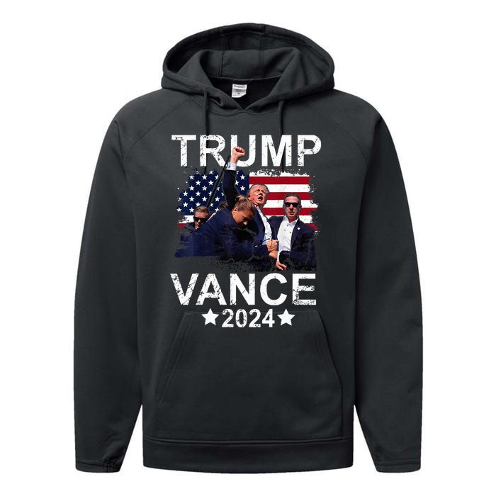 Trump Vance 2024 President Trump Supporter Re Election Performance Fleece Hoodie