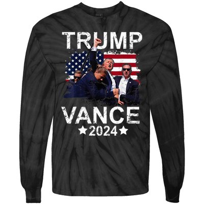 Trump Vance 2024 President Trump Supporter Re Election Tie-Dye Long Sleeve Shirt