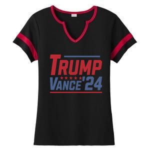 Trump Vance 2024 Donald Trump Funny Gifts Take America Back Ladies Halftime Notch Neck Tee