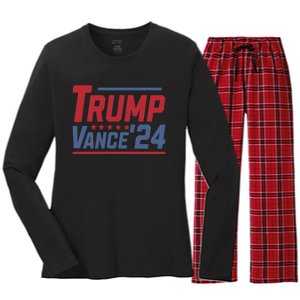 Trump Vance 2024 Donald Trump Funny Gifts Take America Back Women's Long Sleeve Flannel Pajama Set 