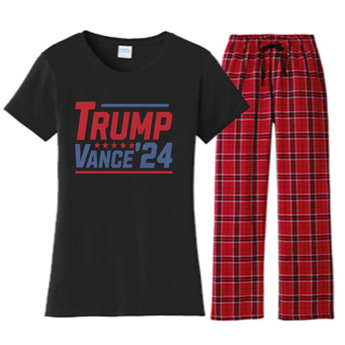 Trump Vance 2024 Donald Trump Funny Gifts Take America Back Women's Flannel Pajama Set