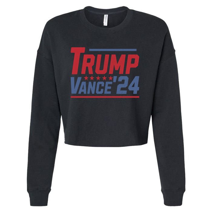 Trump Vance 2024 Donald Trump Funny Gifts Take America Back Cropped Pullover Crew