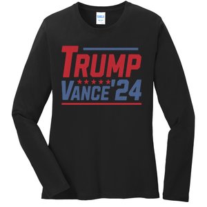 Trump Vance 2024 Donald Trump Funny Gifts Take America Back Ladies Long Sleeve Shirt