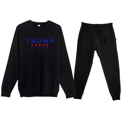 Trump Vance 2024 Donald Trump J.D. Vance Take America Back Premium Crewneck Sweatsuit Set