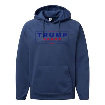 Trump Vance 2024 Donald Trump J.D. Vance Take America Back Performance Fleece Hoodie