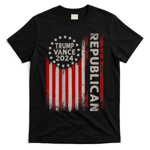 Trump Vance 2024 Us Flag Republican 2024 President Election T-Shirt