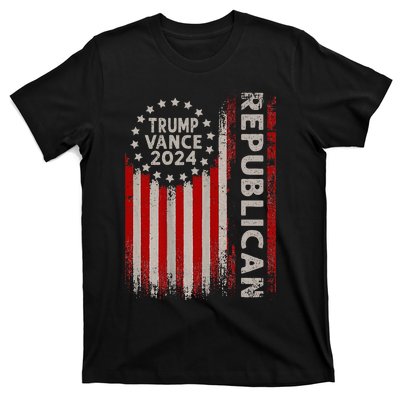 Trump Vance 2024 Us Flag Republican 2024 President Election T-Shirt