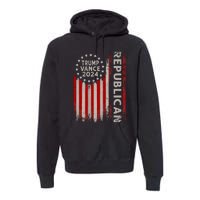 Trump Vance 2024 Us Flag Republican 2024 President Election Premium Hoodie