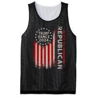 Trump Vance 2024 Us Flag Republican 2024 President Election Mesh Reversible Basketball Jersey Tank