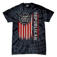 Trump Vance 2024 Us Flag Republican 2024 President Election Tie-Dye T-Shirt