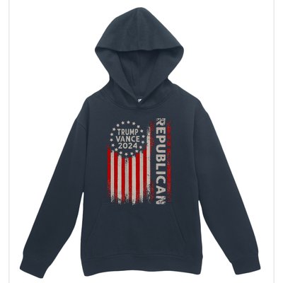 Trump Vance 2024 Us Flag Republican 2024 President Election Urban Pullover Hoodie