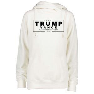 Trump Vance 2024 Donald Trump J.D. Vance Take America Back Womens Funnel Neck Pullover Hood