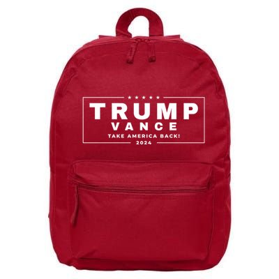 Trump Vance 2024 Donald Trump J.D. Vance Take America Back 16 in Basic Backpack