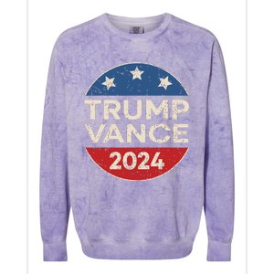 Trump Vance 2024 Retro Button Vice President Vp Election Colorblast Crewneck Sweatshirt