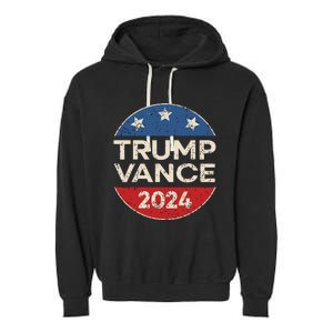 Trump Vance 2024 Retro Button Vice President Vp Election Garment-Dyed Fleece Hoodie