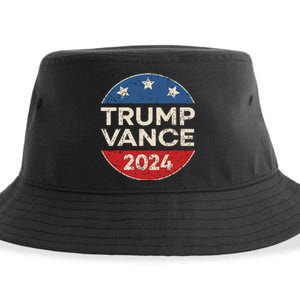 Trump Vance 2024 Retro Button Vice President Vp Election Sustainable Bucket Hat