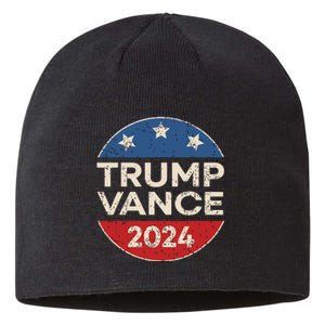 Trump Vance 2024 Retro Button Vice President Vp Election Sustainable Beanie