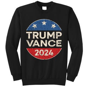 Trump Vance 2024 Retro Button Vice President Vp Election Tall Sweatshirt