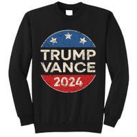 Trump Vance 2024 Retro Button Vice President Vp Election Tall Sweatshirt