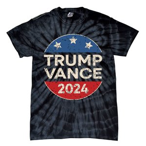 Trump Vance 2024 Retro Button Vice President Vp Election Tie-Dye T-Shirt