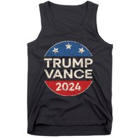 Trump Vance 2024 Retro Button Vice President Vp Election Tank Top