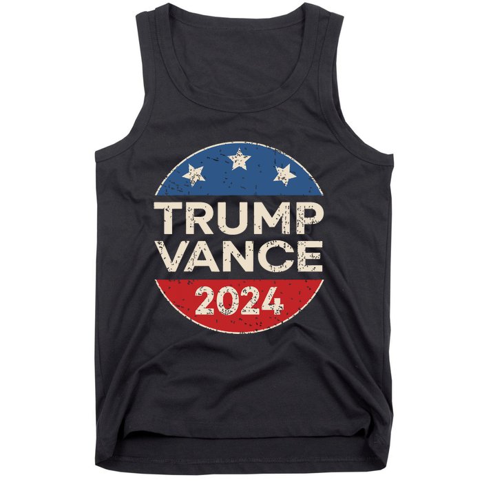 Trump Vance 2024 Retro Button Vice President Vp Election Tank Top