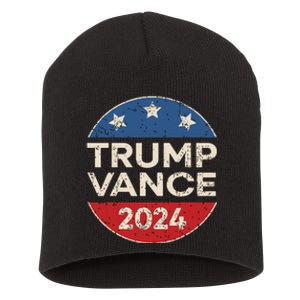 Trump Vance 2024 Retro Button Vice President Vp Election Short Acrylic Beanie