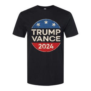 Trump Vance 2024 Retro Button Vice President Vp Election Softstyle CVC T-Shirt