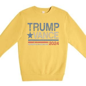 Trump Vance 2024 Retro Stripe Trump Jd Vance Premium Crewneck Sweatshirt