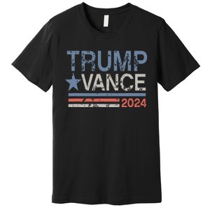 Trump Vance 2024 Retro Stripe Trump Jd Vance Premium T-Shirt