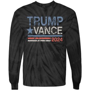 Trump Vance 2024 Retro Stripe Trump Jd Vance Tie-Dye Long Sleeve Shirt