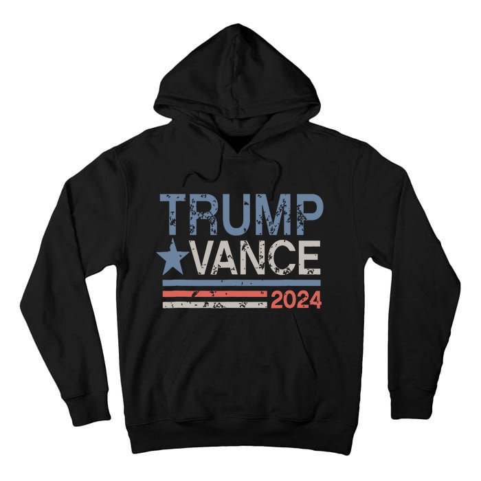 Trump Vance 2024 Retro Stripe Trump Jd Vance Tall Hoodie