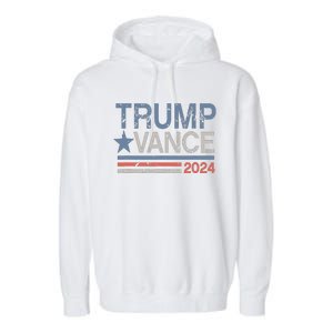 Trump Vance 2024 Retro Stripe Trump Jd Vance Garment-Dyed Fleece Hoodie