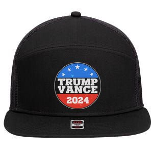 Trump Vance 2024 7 Panel Mesh Trucker Snapback Hat