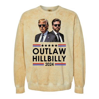 Trump Vance 2024 Outlaw Hillbilly Us Flag Vintage Elections Colorblast Crewneck Sweatshirt